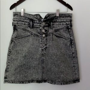 ZARA High Waisted Black Denim Skirt